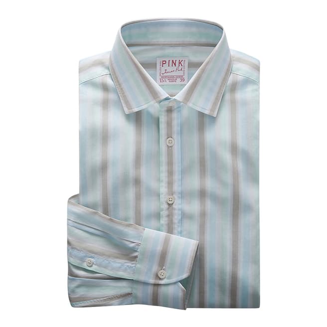 Thomas Pink Blue/Beige Pop Fresh Tailored Fit Shirt