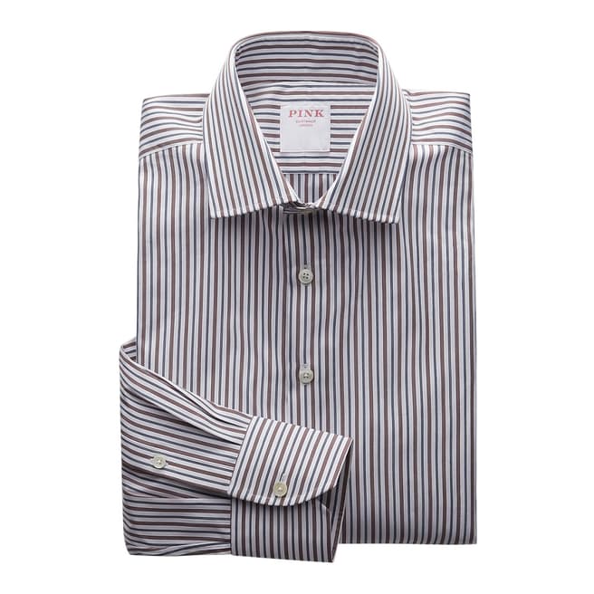 Thomas Pink Navy/White Regent Stripe Tailored Fit Shirt