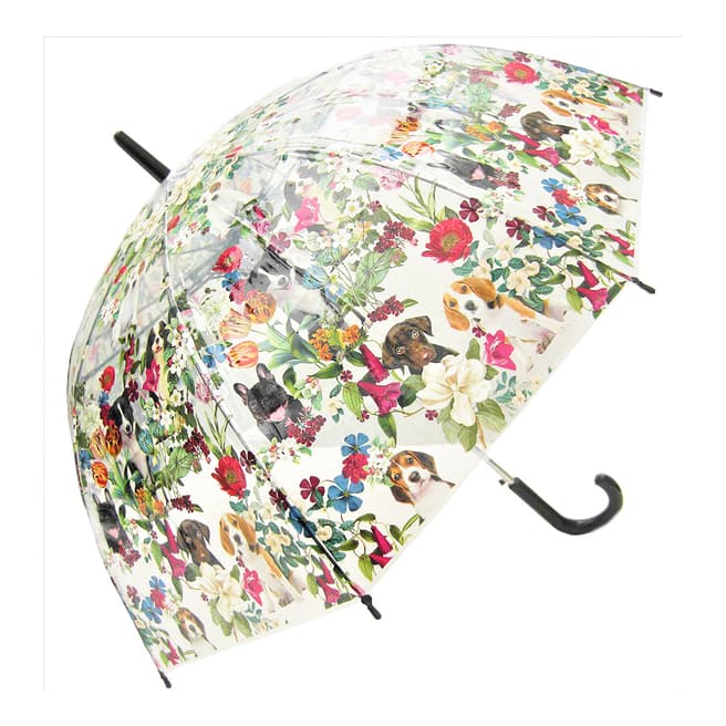 Blooms of London Women's English Puppies Automatic Opening Birdcage Umbrella