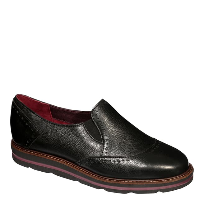 Scholl Black Leather Salandra Brogue Shoe