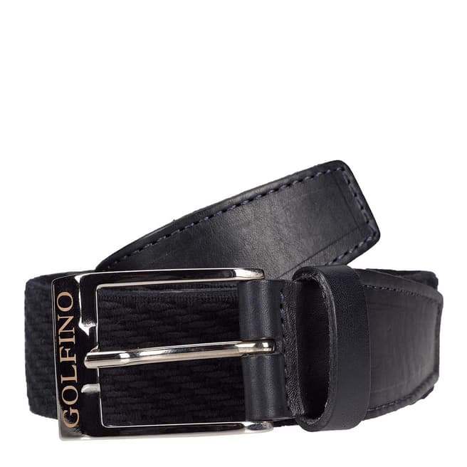 GOLFINO Navy Leather Elastane Belt