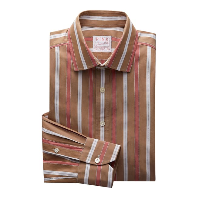 Thomas Pink Beige Vintage Duke Relaxed Fit Shirt