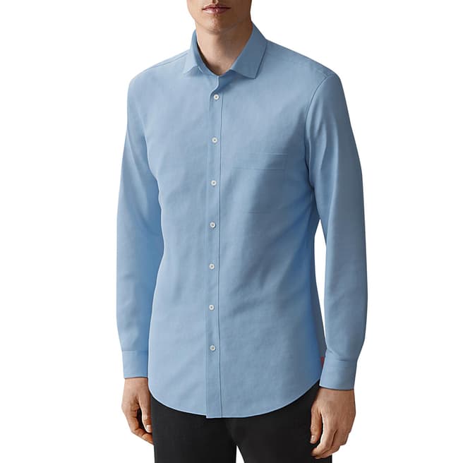 Thomas Pink Blue Relaxed Fit Linen Shirt
