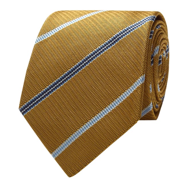 Thomas Pink Orange Blue Textured Club Stripe Tie