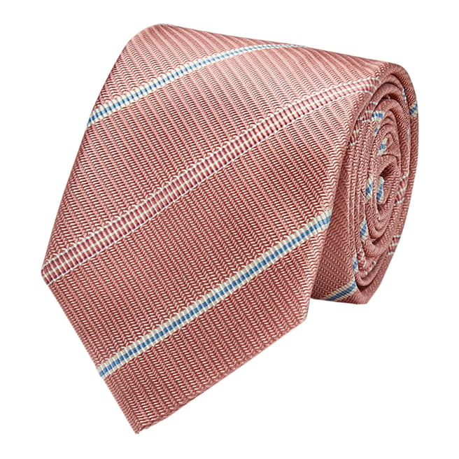 Thomas Pink Pink Textured Club Stripe Tie