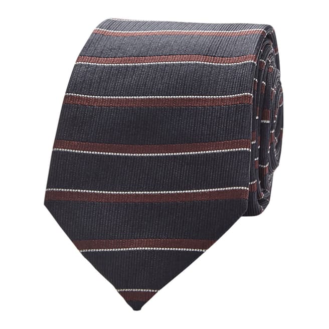 Thomas Pink Navy Red Club Horizontal Stripe Tie