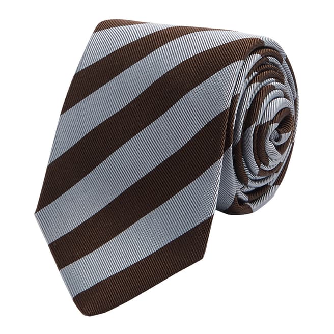 Thomas Pink Purple Brown Bale Stripe Tie