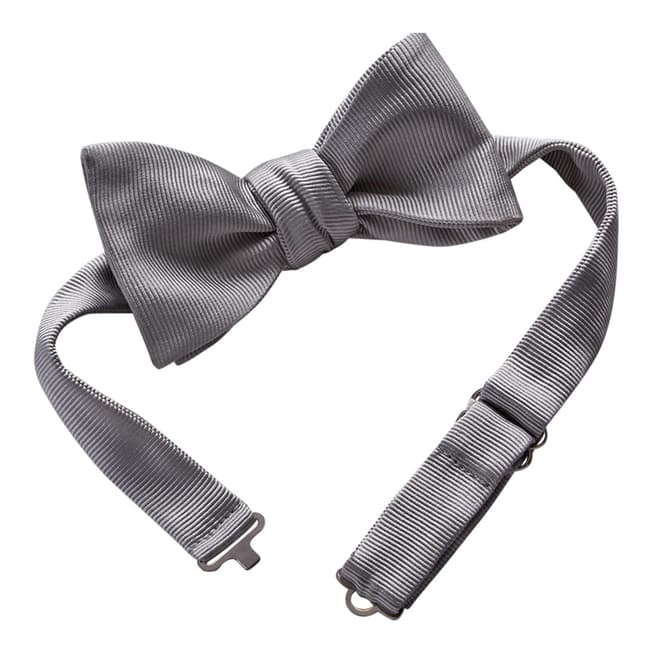 Thomas Pink Grey Repp Bow Tie