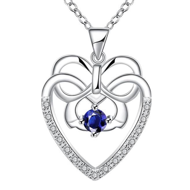 Ma Petite Amie Silver Plated/Blue Heart Necklace