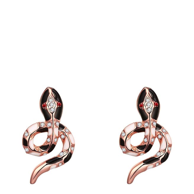 Ma Petite Amie Rose Gold Plated Patterned Snake Earrings