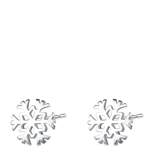 Ma Petite Amie Silver Plated Snowflake Stud Earrings