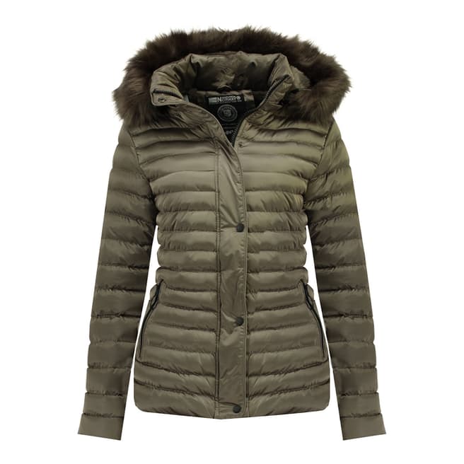 Geographical Norway Wwomen's Taupe Quilted Jacket
