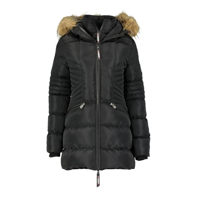 Geographical Norway Black Fur Collar Parka