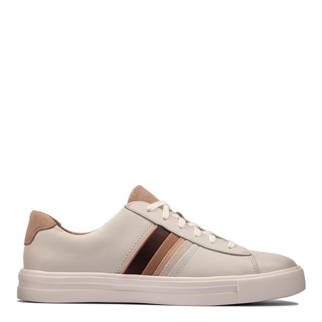 Clarks White Leather Un Maui Band Trainers
