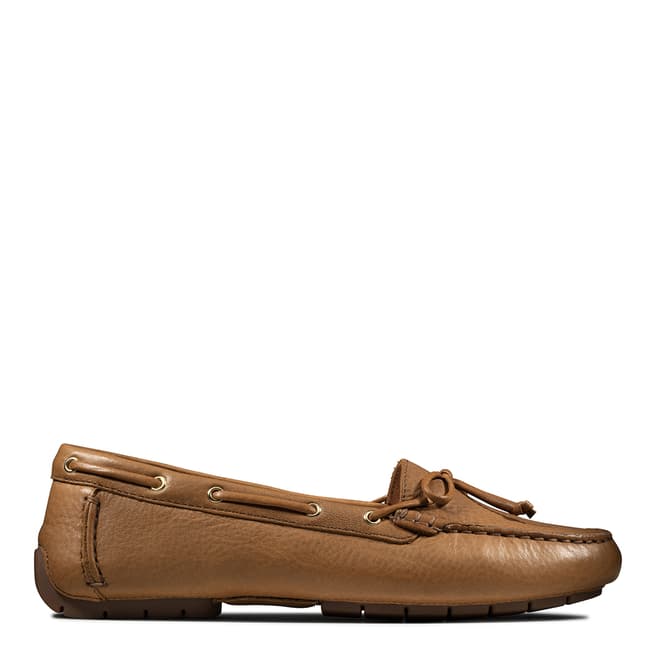 Clarks Tan Leather C Moccasin Boat Shoes