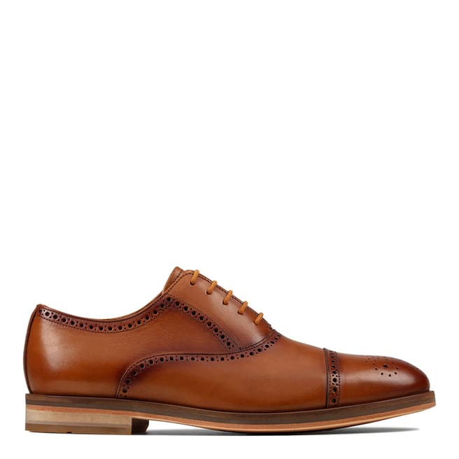 Clarks Tan Leather Oliver Limit Brogue Shoes