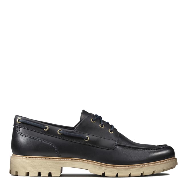 Clarks Navy Leather Batcombe Sail Boat Shoes