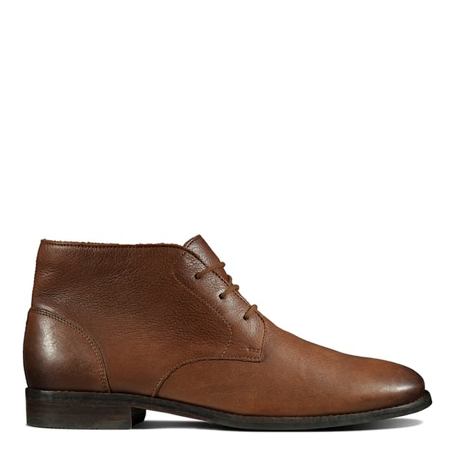 Clarks Tan Leather Flow Top Chukka Boots