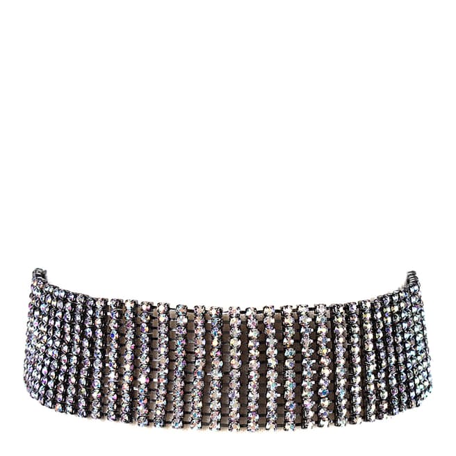 Amrita Singh Gunmetal/AB Embellished Choker Necklace