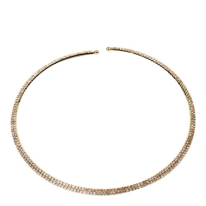 Amrita Singh Gold/Clear Embellished Choker Necklace