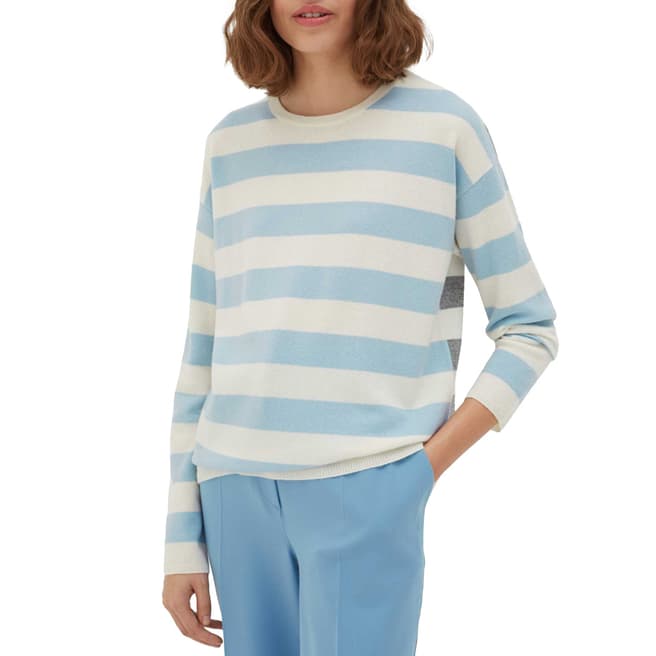 Chinti and Parker Cream/Blue Pop Wool/Cashmere Jumper