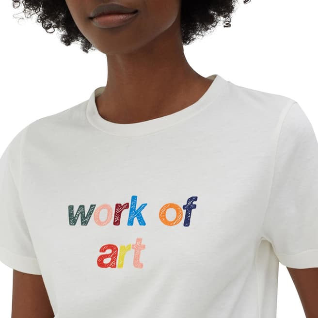 Chinti and Parker Ivory Work Of Art Cotton T-Shirt