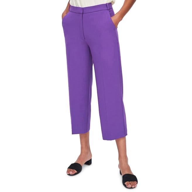 Chinti and Parker Purple Cropped Wool Blend Trousers