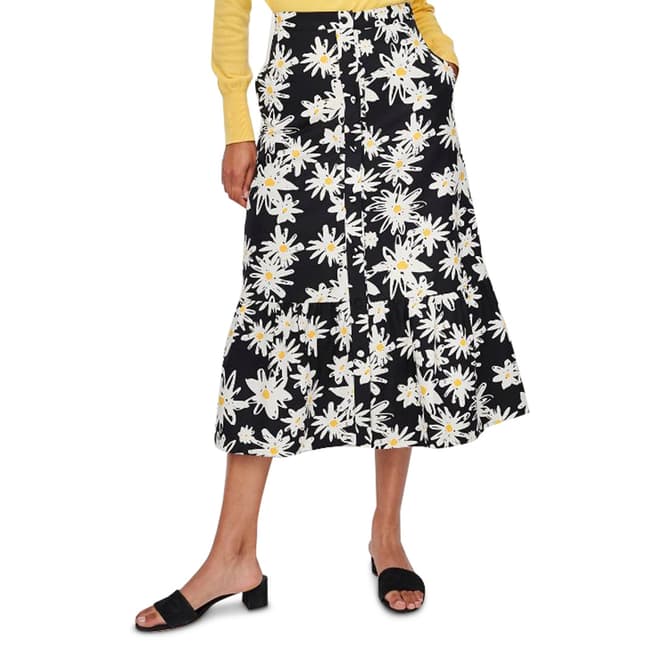 Chinti and Parker Black Meadow Midi Skirt