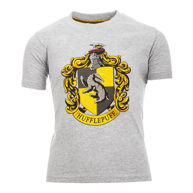 Harry Potter Kid's Grey Hufflepuff Crest Tee