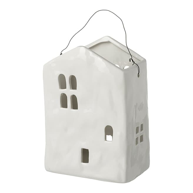 Heaven Sends Large White Ceramic House Candle Holder