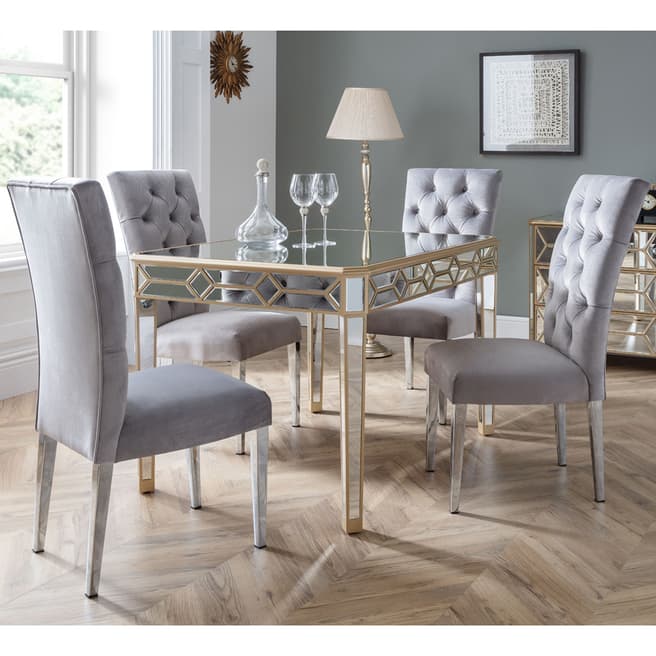 The Great Cabinet Company Gold/Grey Elegance Gold Table & 4 Chair Dining Set