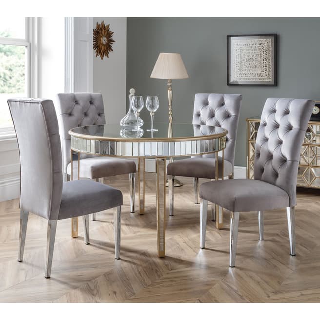 The Great Cabinet Company Gold/Grey Elegance Gold Round Table & 4 Chair Dining Set