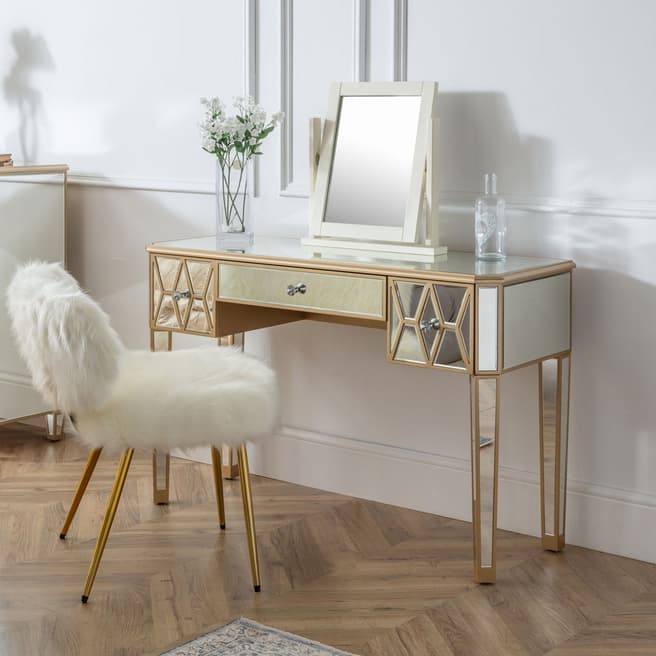 The Great Cabinet Company Elegance Gold Mirror Dressing Table
