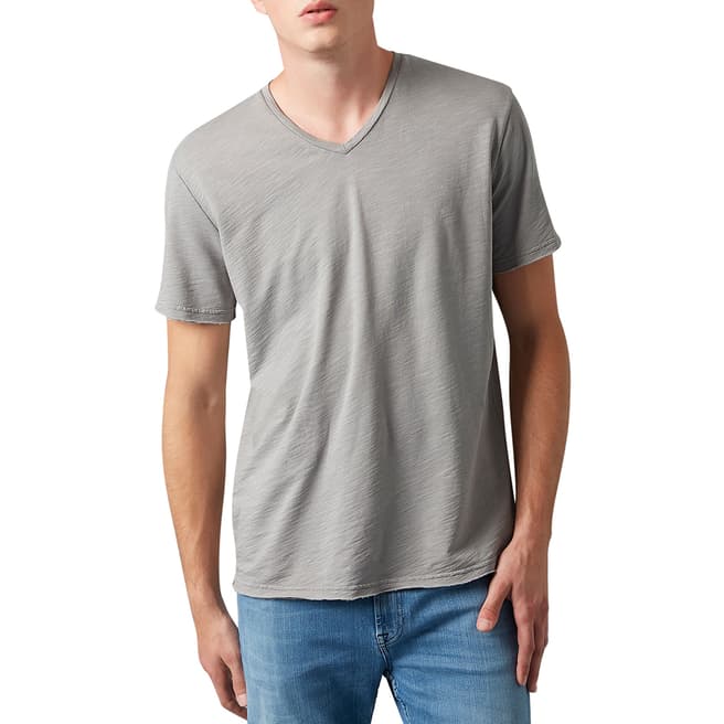 7 For All Mankind Grey V-Neck T-Shirt