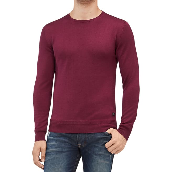 7 For All Mankind Red Crew Neck Jumper