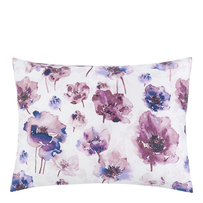 Calvin Klein Watercolour Bloom Pair of Pillowcases, Amethyst