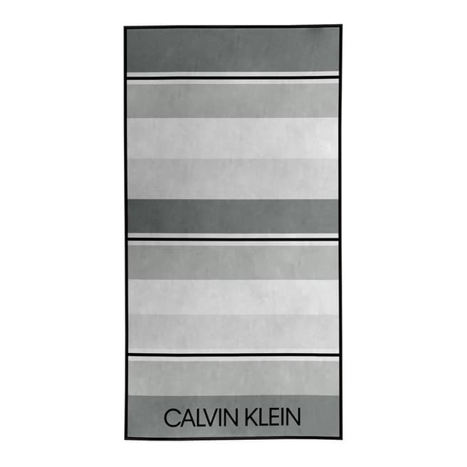 Calvin Klein Tonal Stripe Beach Towel, Grey