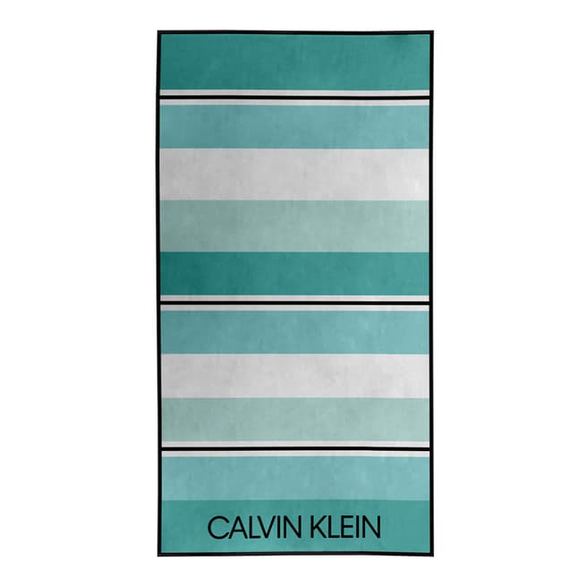 Calvin Klein Tonal Stripe Beach Towel, Spearmint