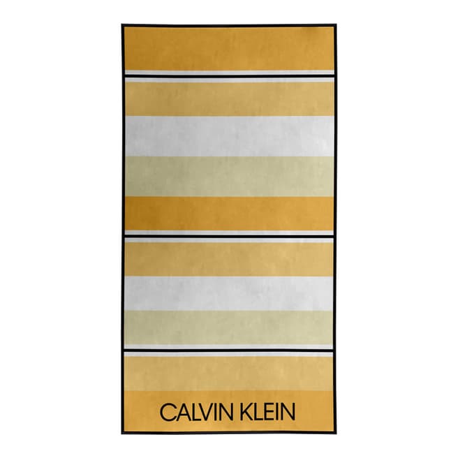 Calvin Klein Tonal Stripe Beach Towel, Straw