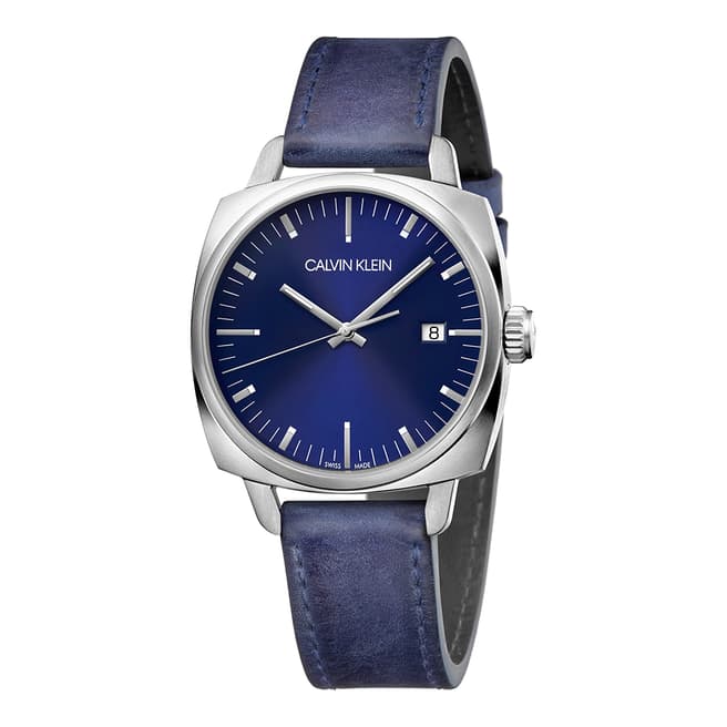 Calvin Klein Blue Fraternity Leather Watch 38mm
