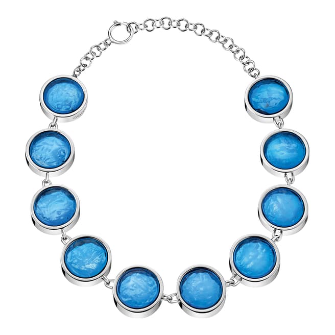 Calvin Klein Silver Blue Murano Short Necklace