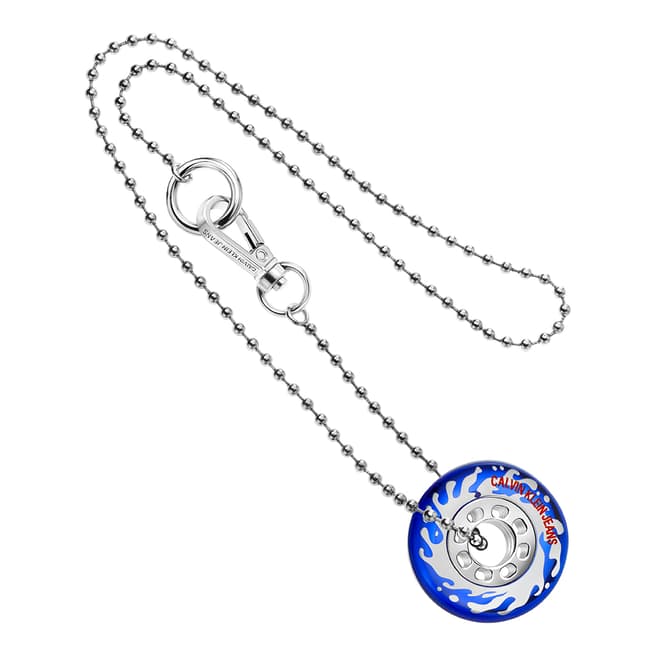 Calvin Klein Silver Blue CKJ Spin Popsicle Necklace