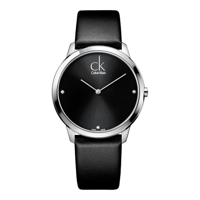Calvin Klein Black Minimal Leather Watch 40mm