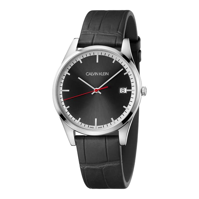 Calvin Klein Black Time Leather Watch 40mm