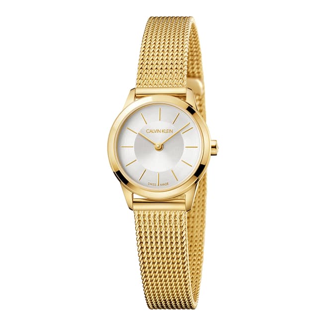 Calvin Klein Gold Minimal Mesh Watch 24mm