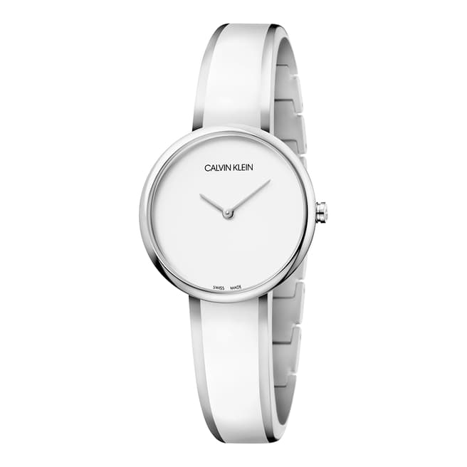 Calvin Klein White Silver Seduce Bangle Watch 30mm
