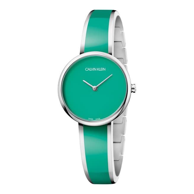 Calvin Klein Green Silver Seduce Bangle Watch 30mm