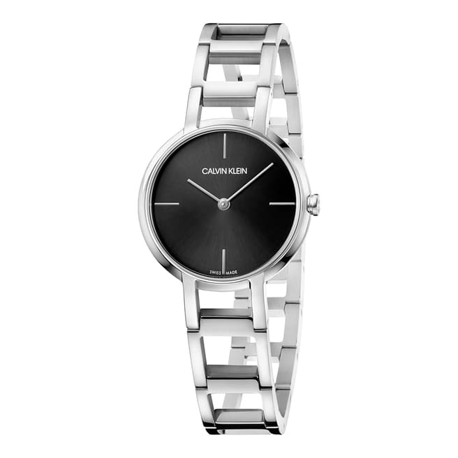 Calvin Klein Silver Black Dial Cheers Bracelet Watch 32mm