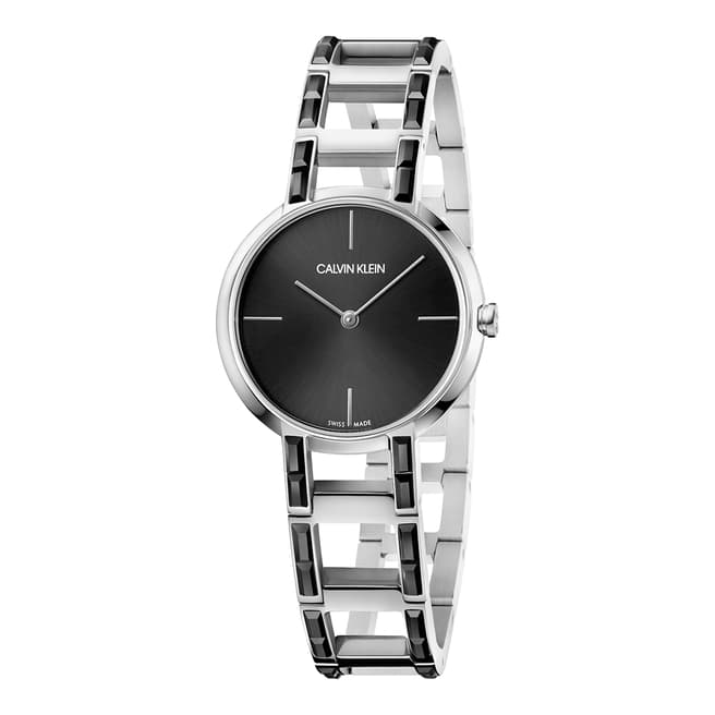 Calvin Klein Silver Black Cheers Bracelet Watch 32mm