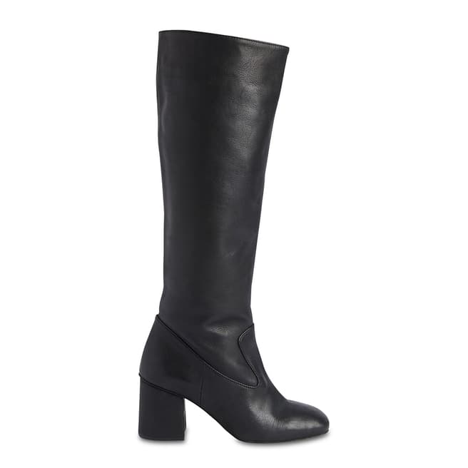 WHISTLES Black Hazel Knee High Leather Boots